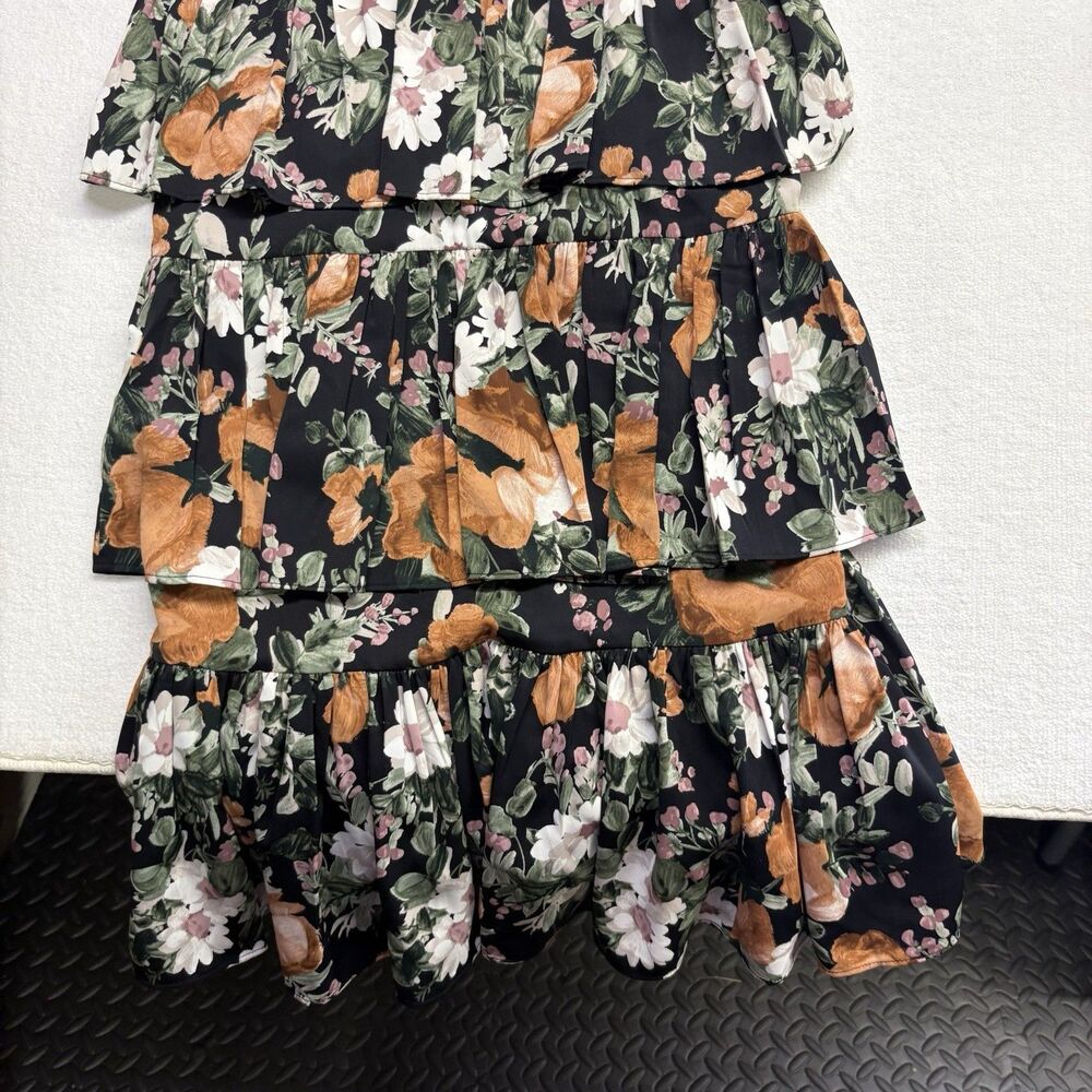 Abercrombie & Fitch Black Floral Ruffled Maxi Dress - Picture 5 of 7